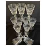 LR - Set of 10 Cut Crystal Wine Glasses with Geometric Pattern