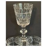 LR - Set of 10 Cut Crystal Wine Glasses with Geometric Pattern