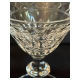 LR - Set of 10 Cut Crystal Wine Glasses with Geometric Pattern