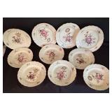 DR - Set of 10 Royal Copenhagen Denmark Porcelain Plates with Floral Design