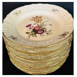 DR - Set of 10 Royal Copenhagen Denmark Porcelain Plates with Floral Design