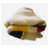 Vintage Faribo Pure Virgin Wool Blanket with Multicolor Stripes