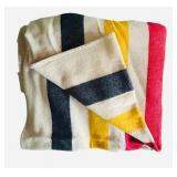 Vintage Faribo Pure Virgin Wool Blanket with Multicolor Stripes
