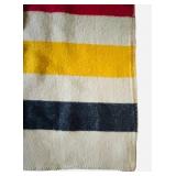Vintage Faribo Pure Virgin Wool Blanket with Multicolor Stripes