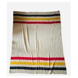Vintage Faribo Pure Virgin Wool Blanket with Multicolor Stripes