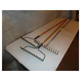 Garden Rakes x 3