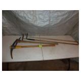 Pick Axes x 2 , Garden Hoes x 2