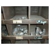 Bins of Large Brass  Water Pipe Fittings