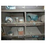 Bins of Large Brass  Water Pipe Fittings