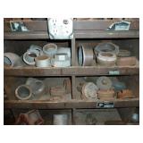 Bins of Large Brass  Water Pipe Fittings