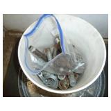 Pail of Pipe Fittings White