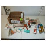 Box of Soldering Items & Caulking Items