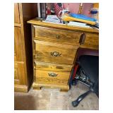 Traditional Wood Desk with 7 Drawers and Black Mesh Office Chair