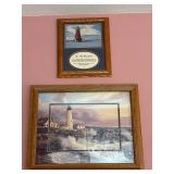 Framed Lighthouse Artwork and Sentimental Poem Set
