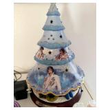 Elvis Presley Blue Christmas Illuminated Musical Tree Sculpture