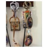 Elvis Presley Graceland Wall Plaque with Collector Keychains and Memorabilia
