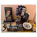Elvis Presley Collectibles Lot with Books, Records, Plate and Memorabilia