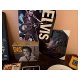 Elvis Presley Collectibles Lot with Books, Records, Plate and Memorabilia