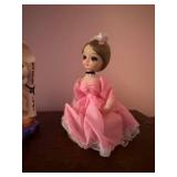 Vintage Graduation Mouse Figurine and Pink Dress Music Box Doll