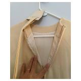 Vintage Cream Long Sleeve Knee-Length Dress with Belt Size S