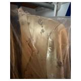 Vintage Japanese Kimono Satin Floral Robe with Belted Waist and Decorative Lapel