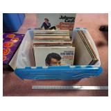Vintage Vinyl Record Collection with Classic Country & Pop Albums