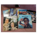 Vintage Vinyl Record Collection with Classic Country & Pop Albums