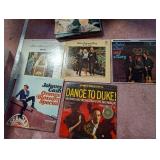 Vintage Vinyl Record Collection with Classic Country & Pop Albums