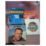 Vintage Vinyl Record Collection with Classic Country & Pop Albums