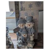 Snow Buddies Winter Figurines and Plush Lot with Candle Holders