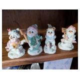 Snow Buddies Winter Figurines and Plush Lot with Candle Holders