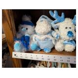 Snow Buddies Winter Figurines and Plush Lot with Candle Holders