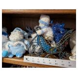 Snow Buddies Winter Figurines and Plush Lot with Candle Holders