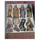 Porcelain Nativity Scene Figurine Set with Original Tray