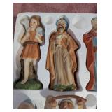 Porcelain Nativity Scene Figurine Set with Original Tray