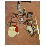 Christmas Holiday Decor Collection with Metal Wall Hangings, Snowmen, and Photo Frames