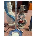 Christmas Holiday Decor Collection with Metal Wall Hangings, Snowmen, and Photo Frames