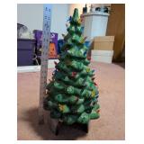 Vintage 17-Inch Ceramic Christmas Tree with Multicolor Lights and Lighted Base
