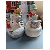 Collection of 7 Holiday and Christmas Figurines and Decorations