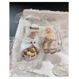 11-Piece Porcelain Nativity Set with Gold Accents in Original Box