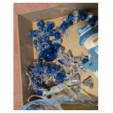Large Collection of Blue and White Snowman Holiday Decor Bathroom Pieces and Ornaments