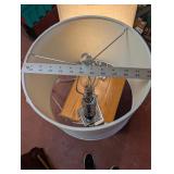 Pair of Modern Table Lamps with Chrome and Glass Bases