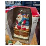 Vintage Christmas Decor Collection with Music Boxes and Candle Holders