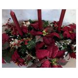 Set of 3 Holiday Floral Centerpieces with Candles and Ornaments