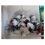 Set of 3 Holiday Floral Centerpieces with Candles and Ornaments