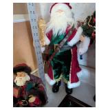 Santa Claus Figurine Collection with Framed Santa Art and Animated Holiday Scenes
