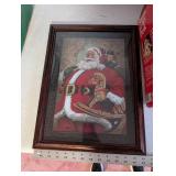 Santa Claus Figurine Collection with Framed Santa Art and Animated Holiday Scenes