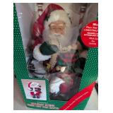 Santa Claus Figurine Collection with Framed Santa Art and Animated Holiday Scenes