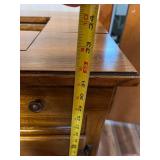 Vintage Wooden Sewing Cabinet with Cutting Mat, Storage Drawers and Thread Racks