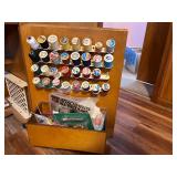 Vintage Wooden Sewing Cabinet with Cutting Mat, Storage Drawers and Thread Racks